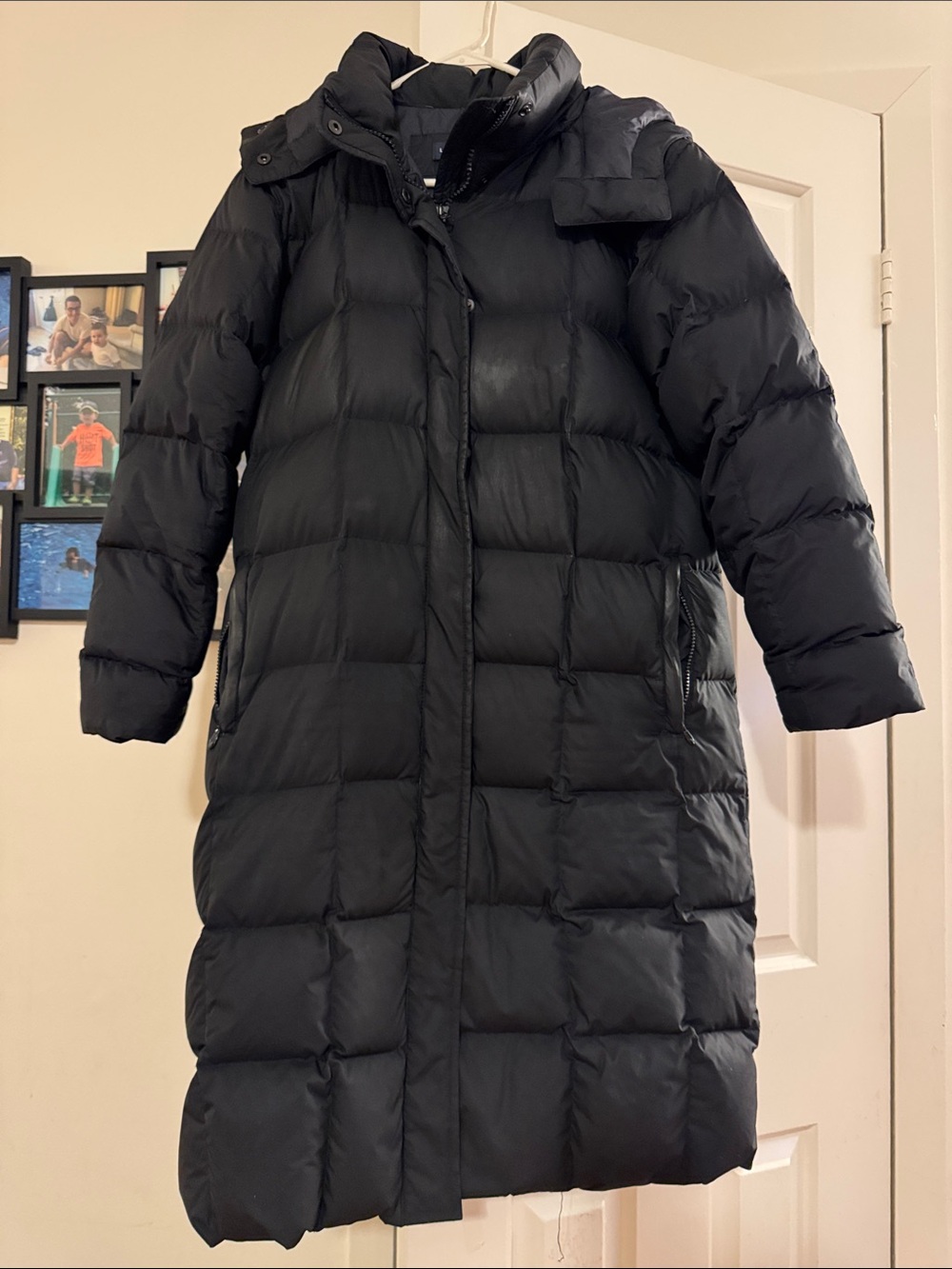 Lands' End Women's Black Long Puffer Coat